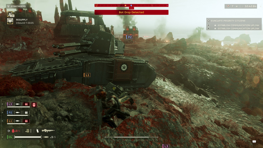 Роботы могут сбросить танк прямо на&amp;nbsp;голову хеллдайверу.