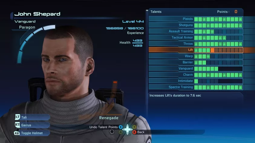 Именно так выглядит шкала обычного игрока в Mass Effect