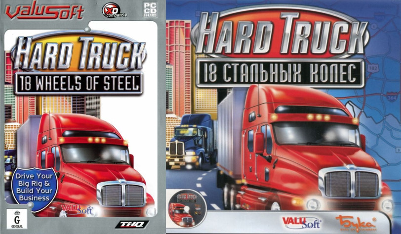 Слева направо&amp;nbsp;— британская и&amp;nbsp;российская обложки Hard Truck: 18 Wheels of&amp;nbsp;Steel