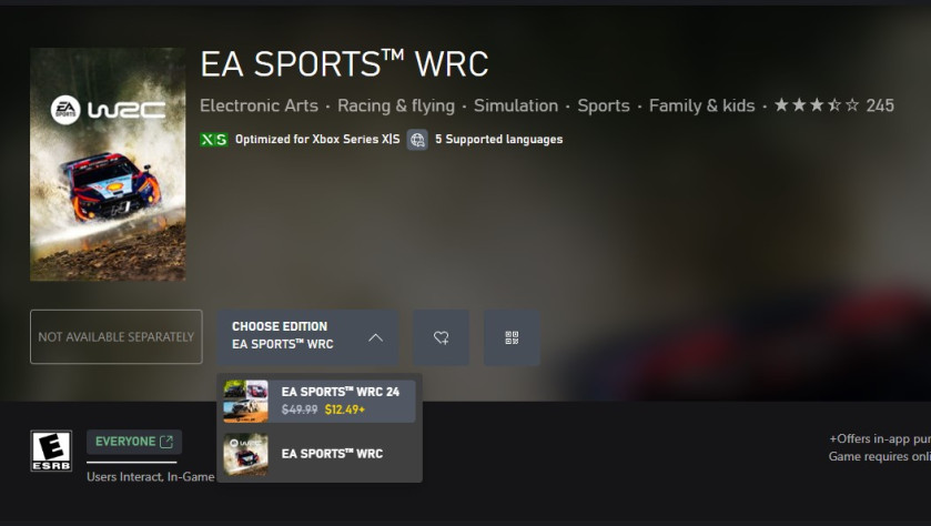 И&amp;nbsp;хотя страница EA&amp;nbsp;Sports WRC существует на&amp;nbsp;сайте Xbox, но&amp;nbsp;саму игру не&amp;nbsp;купить, …