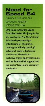 Заметка в&amp;nbsp;выпуске 46 журнала NEXT Generation о&amp;nbsp;разработке Need For Speed 64