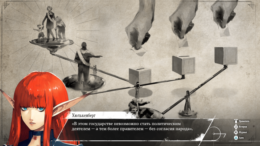 Грустно сознавать, что утопичных, но, казалось, бы вполне реальных для нас вещей, вроде свободных выборов, сменяемости власти и свободы слова, люди не могут в полной мере достигнуть и в наших, казалось бы, сильно опережающих игровые, мире и обществе.