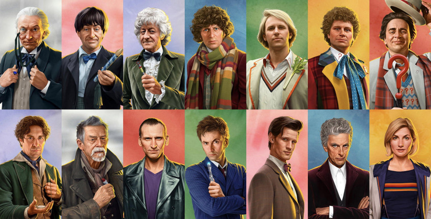 Первые тринадцать основных инкарнаций Доктора, плюс одна особенная, появлялись в сериале с 1963 по 2022 год.