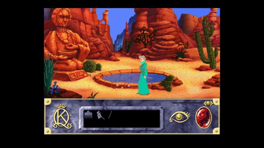 ...и кадр из King&#039;s Quest VII: The Princeless Bride, в которой курсор на активных объектах просто начинает сверкать