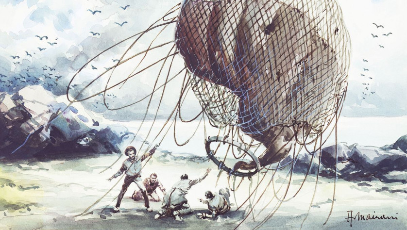 Иллюстрация к роману «Таинственный остров» Жюля Верна