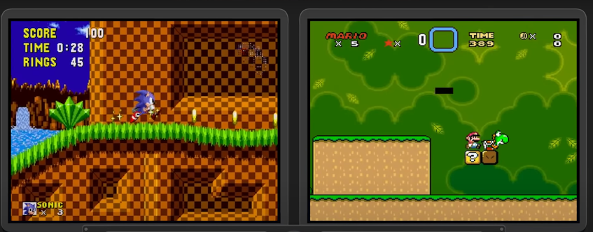 Сравнение картинки Sonic The Hedgehog vs&amp;nbsp;Super Mario World