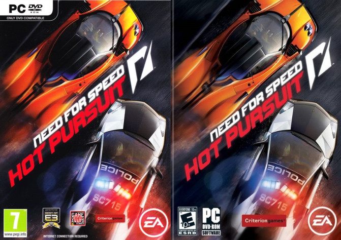 Слева направо: подозрительная и&amp;nbsp;неподозрительная обложки Need For Speed: Hot Pursuit (2010)