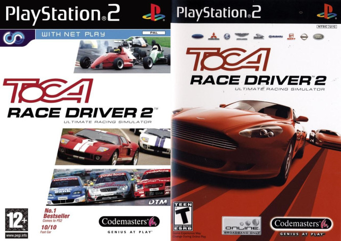 Слева направо: европейская и&amp;nbsp;североамериканская обложка ToCA Race Driver 2