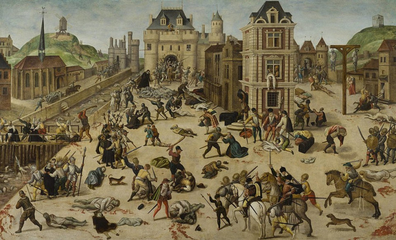 Варфоломеевская ночь (1572) - около 3 тысяч погибших в одном лишь Париже.