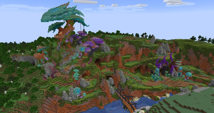 PearlescentMoon, Hermitcraft Season 9 мега-база. Даже местность была вручную модифицирована