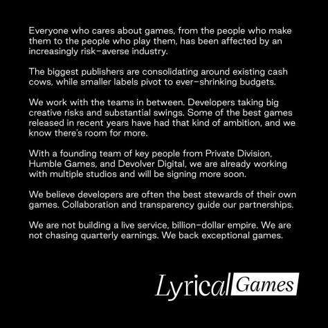 Заявление Lyrical Games в&amp;nbsp;X.