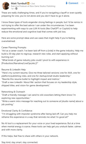 Удалённый пост Мэтта Тёрнбулла на&amp;nbsp;LinkedIn.
