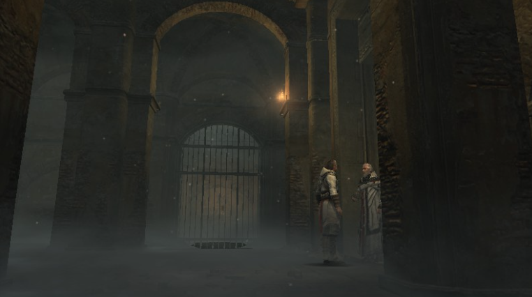 Альтаир и Дарим у библиотеки Альтаира. Фрагмент из игры Assassin’s Creed Revelations.
